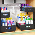 Under Sink Organizer, L-Shaped Adjustable Height, Mesh Sliding Drawer by Kitstorack