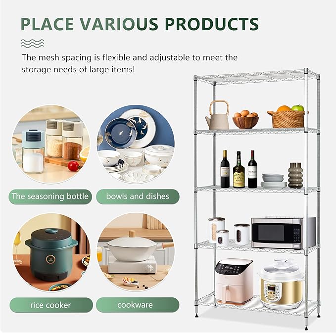 BestOffice | 5-Tier Wire Storage Shelves