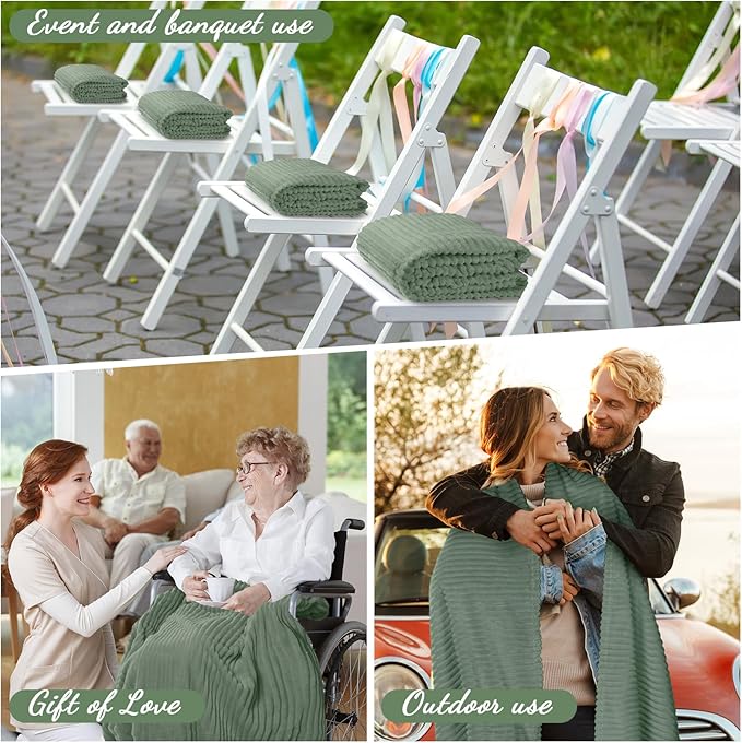 Buryeah 12 Pcs Flannel Throw Blanket Bulk 50 x 60 in Sleepover Blanket Outdoor - Image 4