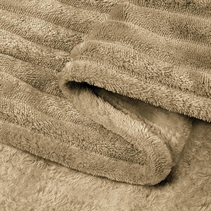BEDELITE Fleece Blanket Twin Size – 3D Ribbed Jacquard Soft and Warm Decorative - Image 6
