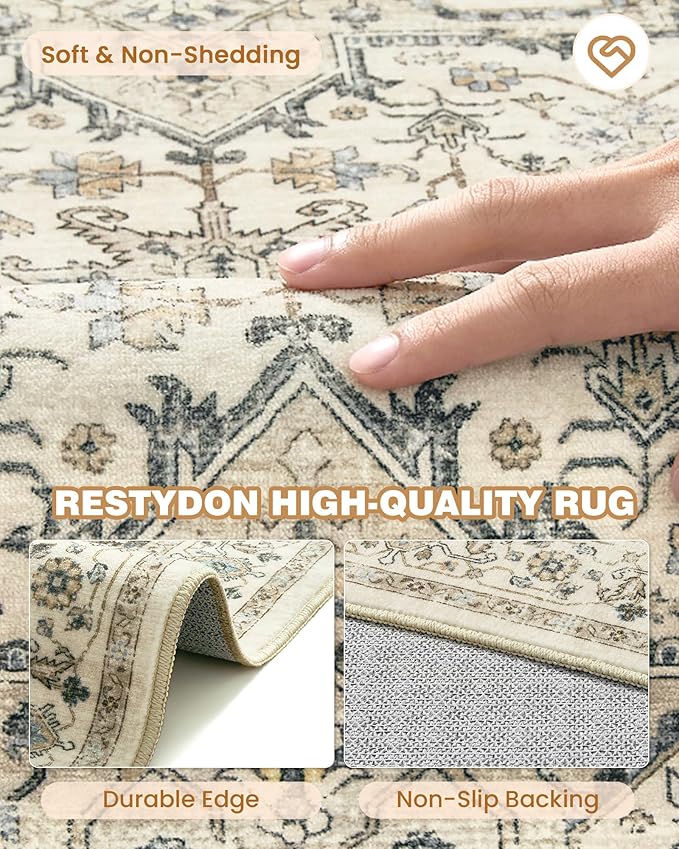 Kitchen Runner Rug Non Slip Washable 2.5x8, Soft Low Pile Entryway Rug Runners - Image 7