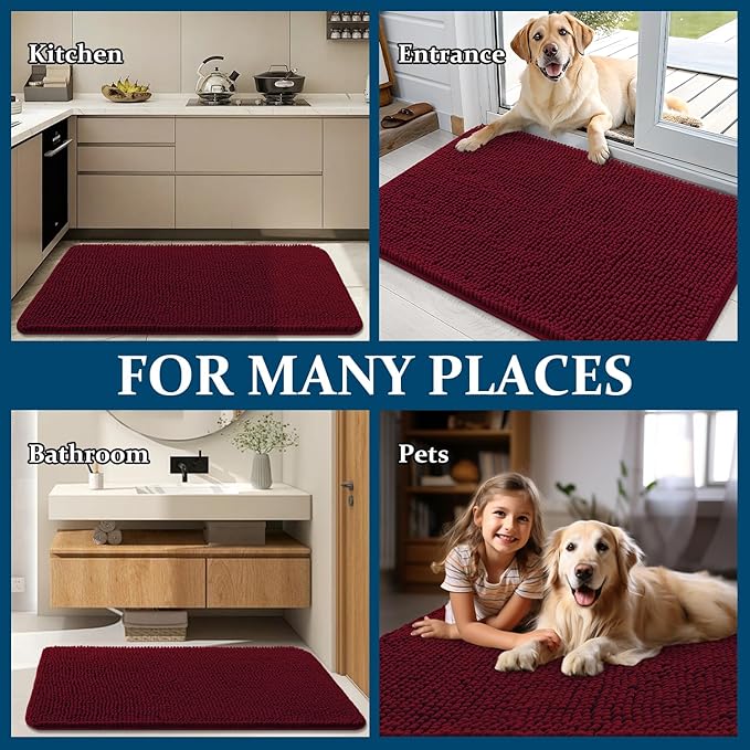 OLANLY Dog Door Mat for Muddy Paws 54x24, Absorbs Moisture and Dirt, Absorbent - Image 8