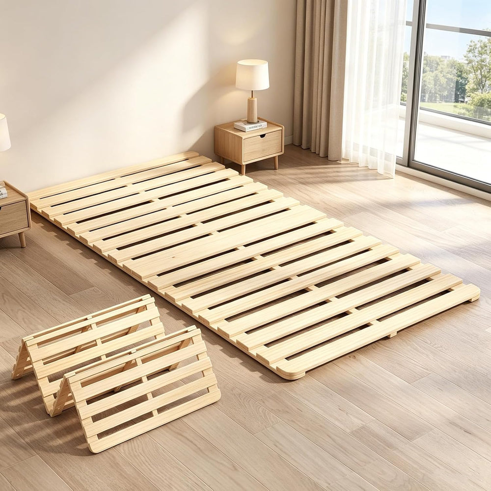 LILYPELLE Twin Floor Bed Frame, Foldable Tatami Bed Frame Futon Frame