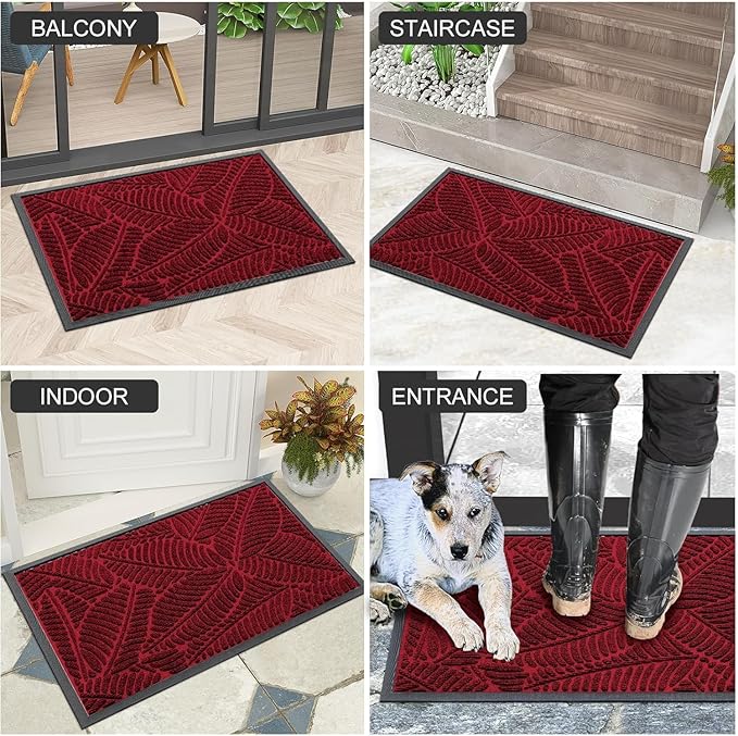 Colorxy Waterproof Doormat, Sturdy Natural Rubber Front Indoor Mat, Non Slip - Image 6