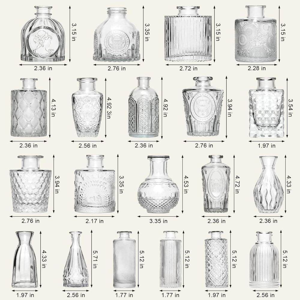 Arme Glass Bud Vase Set of 32 Pcs，Small Glass Vases for Flowers，Clear Bud Vas...