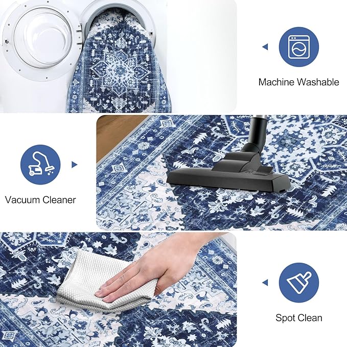 Yamaziot Washable Runner Rug, 2x6 Non-Slip Boho Vintage Hallway Rug Runner - Image 5