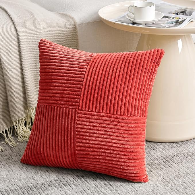 Fancy Homi 2 Packs Red Big Decorative Throw Pillow Covers 24x24 Inch - Image 2