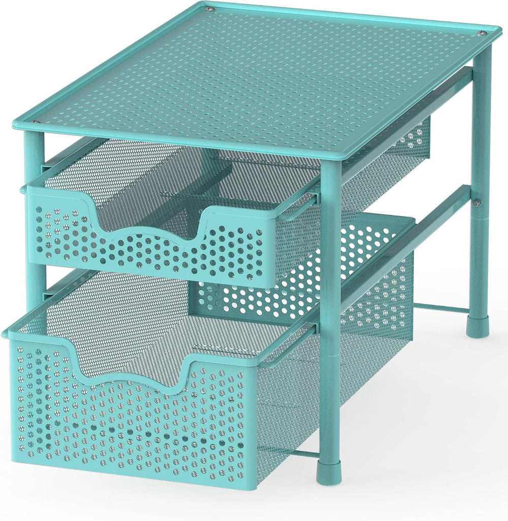 Simple Houseware Stackable 2 Tier Sliding Basket Organizer Drawer