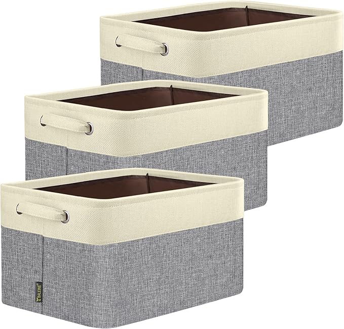 BALEINE 3 Pack Fabric Closet Storage Bins by BALEINE