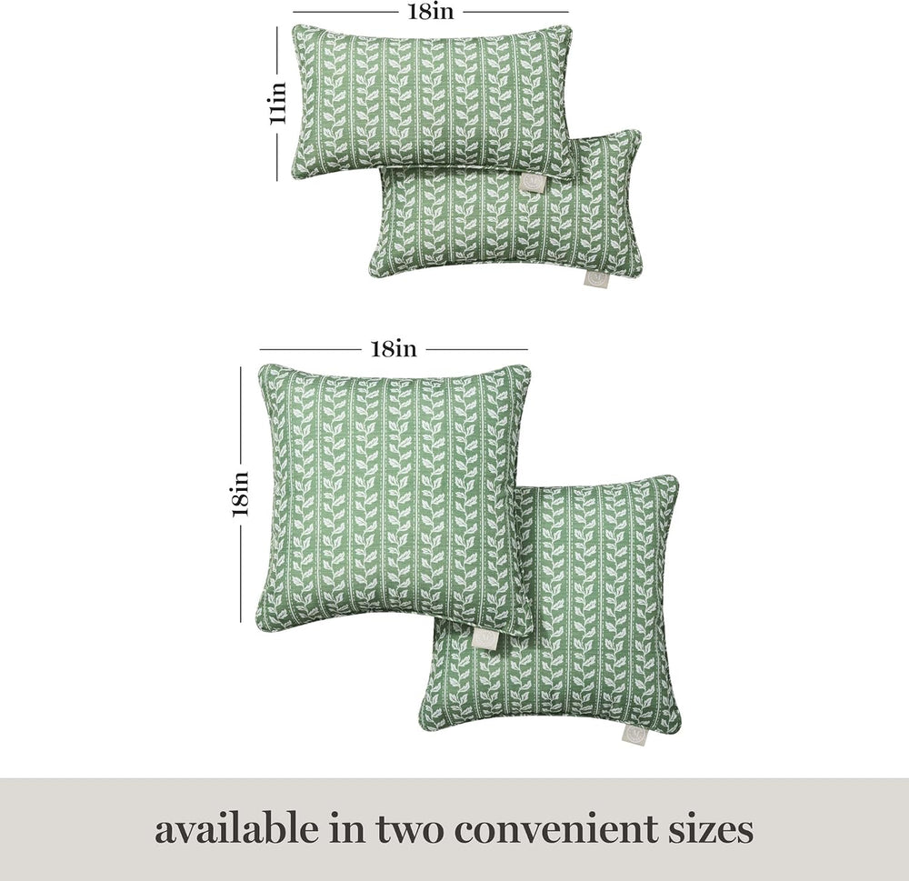 Martha Stewart Vineyard Vines Indoor Outdoor Decorative Pillow 2-Pack Set, UV...