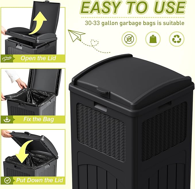 Greesum 33 Gallon Outdoor Trash Can - Image 2