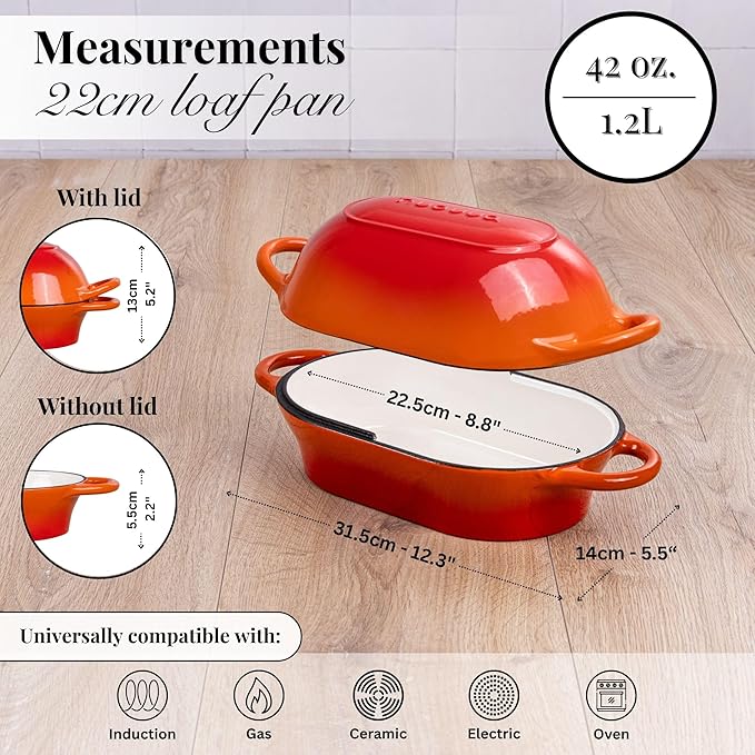 Dutch Oven For Sourdough Bread Baking – Enamelled Cast Iron Bread Loaf Pot –