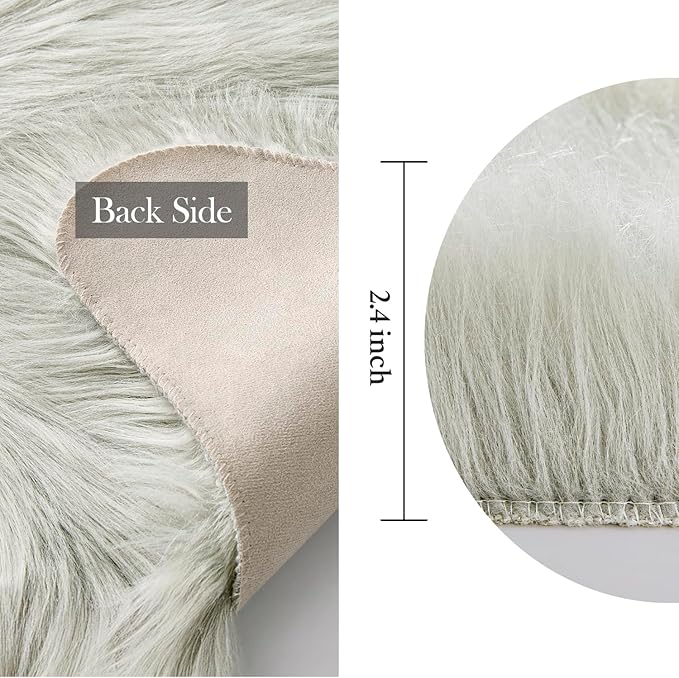 MIULEE Fluffy Rug Soft Shaggy Faux Fur Area Rug Luxury Plush Sheepskin Carpet - Image 2