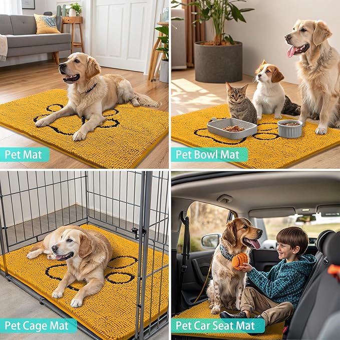 Smiry Dog Door Mat for Muddy Paws, Absorbent Dirt Trapper Non Slip Quick Dry - Image 8
