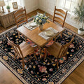 RELEANY Area Rugs Square 7ft Washable Non-Slip, Floral Vintage Distress Print by RELEANY