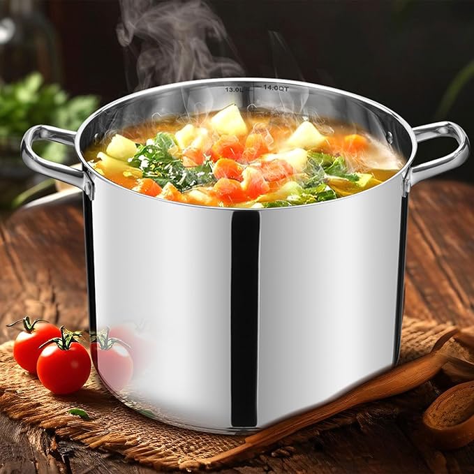 14 QT Stainless Steel Large Stock Pot, LIANYU Heavy Stockpot - Image 2