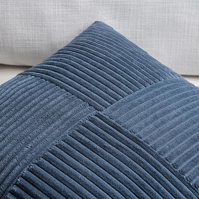 Fancy Homi 2 Packs Dusty Blue Decorative Throw Pillow Covers 18x18 Inch - Image 3