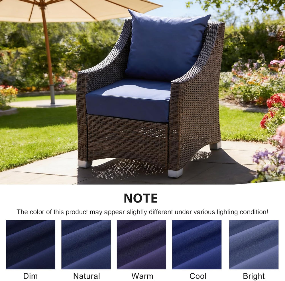 Outdoor Deep Seat Cushion Set, 24x24 Inch, Navy Blue, Set of 1