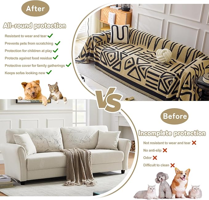 HANDONTIME Boho Geometric Couch Covers - Image 5