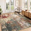 Washable Area Rugs 4'x5' Non-Slip Modern Abstract Soft by RELEANY
