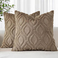 decorUhome Throw Pillow Covers 22x22 Inch Set of 2, Soft Plush Faux Wool Light by decorUhome