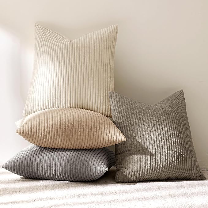 MIULEE Boho Farmhouse Neutral Cream Throw Pillow Covers 20x20 Inch Set of 4 - Image 6