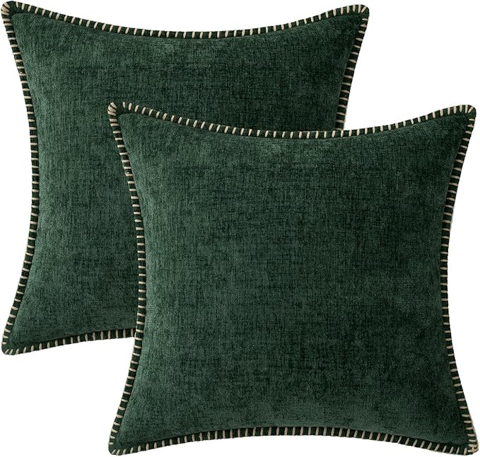 MIULEE Pack of 2 Christmas Pillow Covers 20x20 Inch Dark Green Farmhouse - Image 9