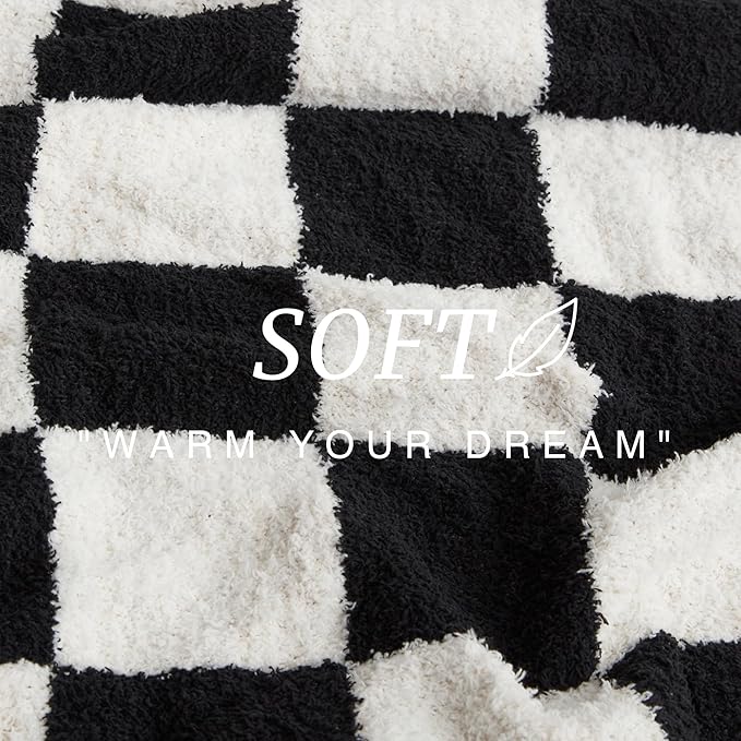 EXQ Home Checkered Throw Blanket, Knitted Blankets - Image 7