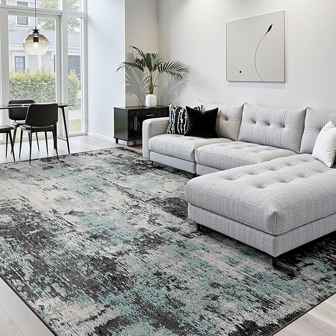 Washable Area Rugs 5'x8' Non-Slip Modern Abstract Soft - Image 2
