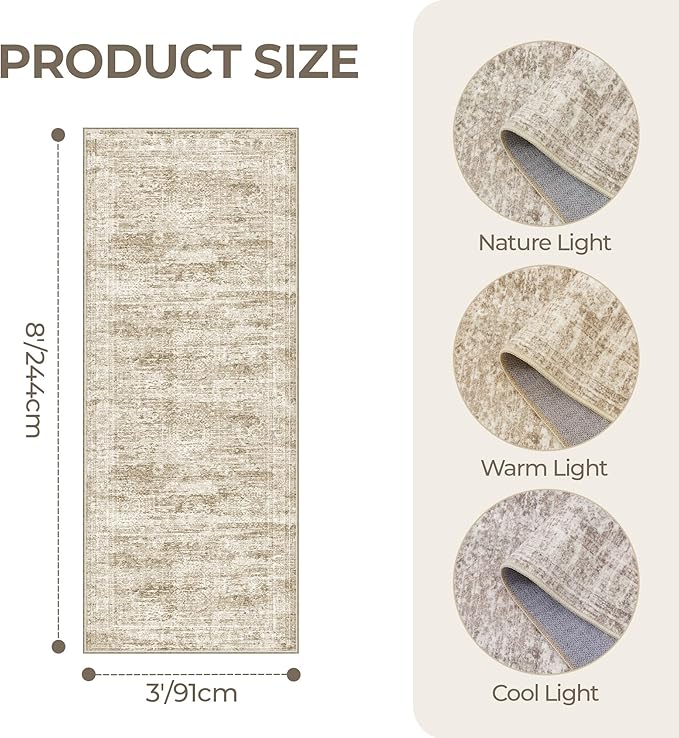 3x8 Runner Rug Non Slip Washable - Image 2