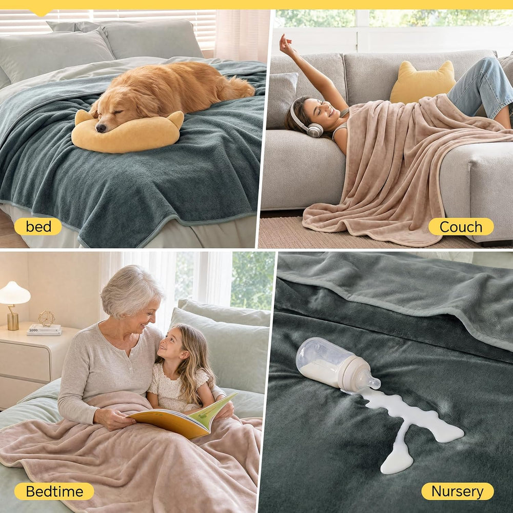 Luciphia Waterproof Blanket for Bed Twin Size 60"x80", Reversible F...
