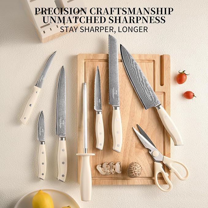 NANFANG BROTHERS Damascus Kitchen Knife Set 14 Pieces - Image 2