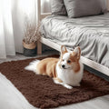 OLANLY 3x3 Machine Washable Small Bedside Rug, Soft Fluffy Shaggy Entryway by OLANLY