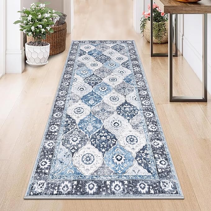 HEBE Hallway Runner Rug 2'x5' Washable Vintage Distressed Area Rugs Non Slip - Image 7