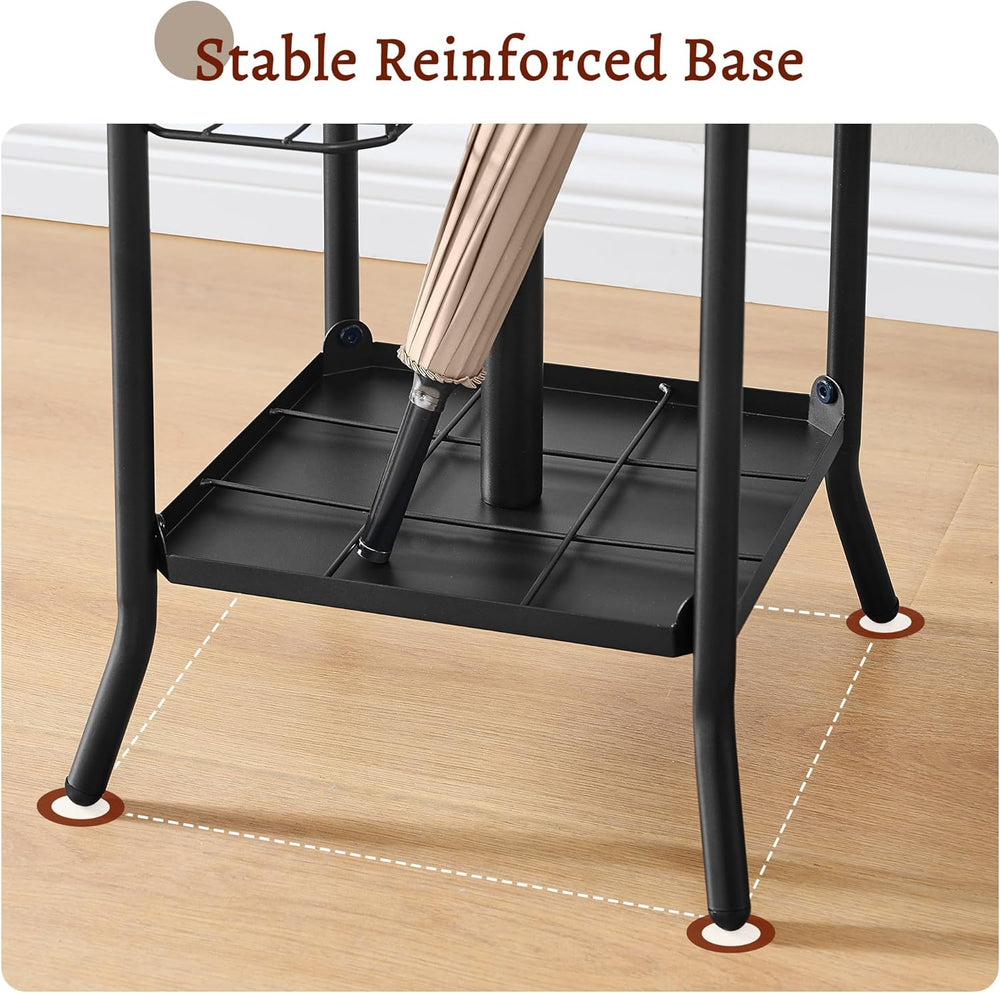 FAVOOSTY Coat Rack Freestanding,Coat Rack Stand with Umbrella Holder,Metal Co...
