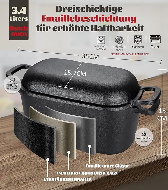 LINMAGCO Dutch Oven for Bread Baking & Sourdough Bread Baking Starter Kit- - Image 3