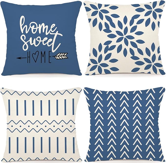 YCOLL Pillow Covers 16x16 Set of 4, Modern Sofa Throw Pillow Cover, Decorative by PillowCoversExpert