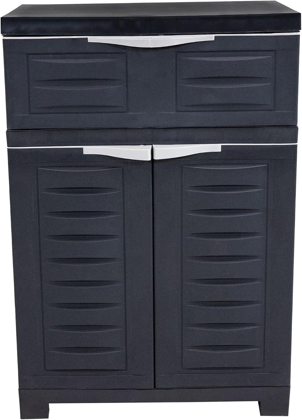Sunnydaze 34.5" Garage Storage Cabinet with Adjustable Shelf, Charcoal