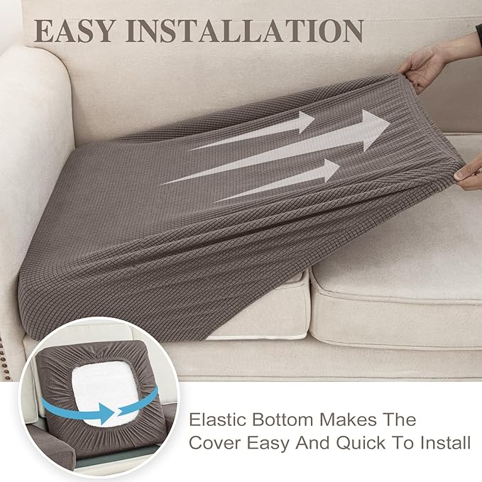Couch Cushion Covers for Sectional Sofa L Shape Washable Separate Seat Chaise - Image 5