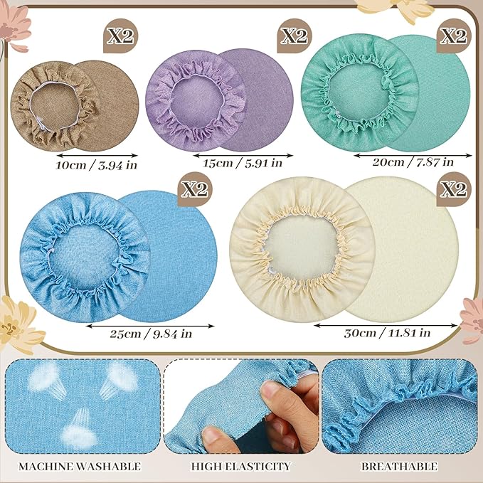 10 Pack Cloth Bowl Covers for Bread Rising - Image 6