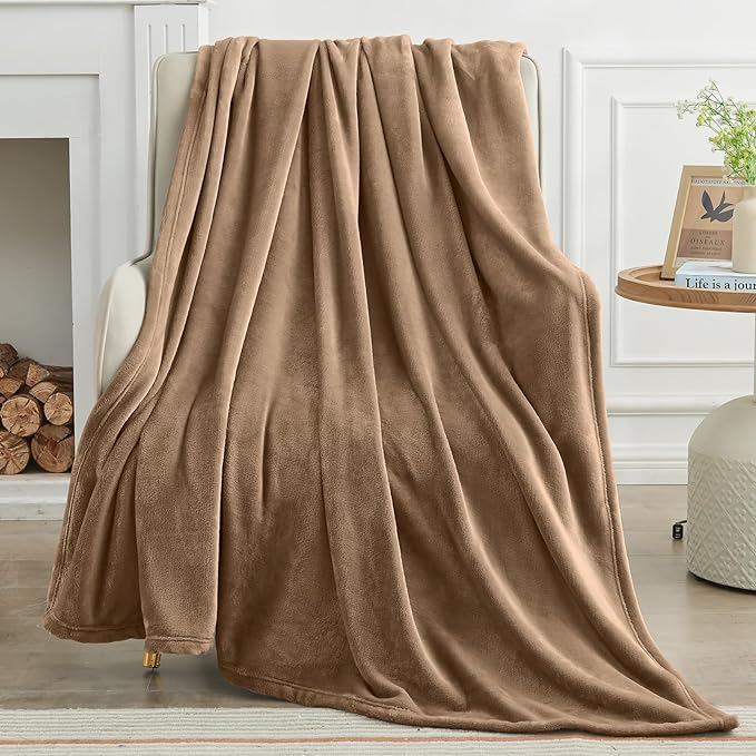 KMUSET Brown Fleece Throw Blanket - Image 5