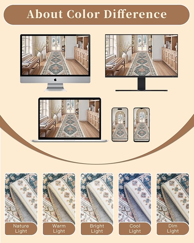 Madane Runner Rugs for Hallway 2x10 Long Washable Non-Slip Hallway Runner Rug - Image 10