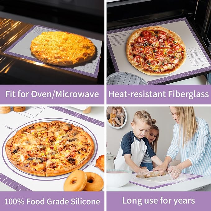 Silicone Pastrty Mat for Dough Rolling, Extra Thick Silicone Baking Mat - Image 2