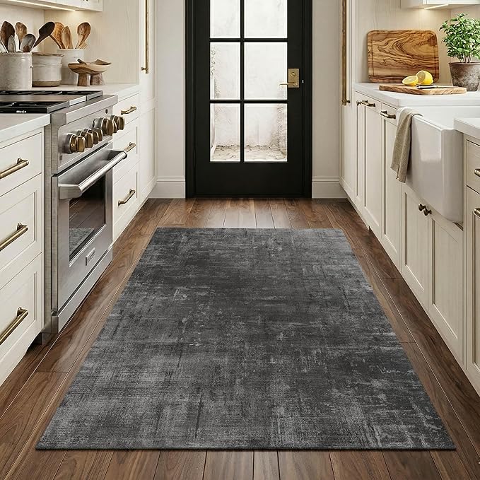 Latte&Fog 3x5 Entryway Rug Indoor, Modern Abstract Washable Area Rug, Boho Non - Image 3