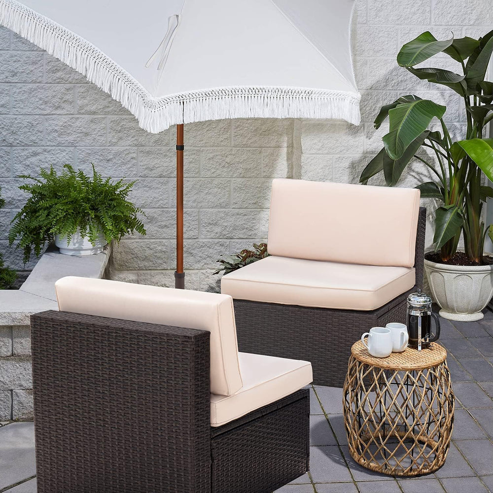Devoko 2 Pieces Patio Furniture Sets,Outdoor Sofa,Small Sectional Couch