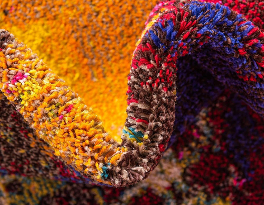 Unique Loom Estrella Collection Colorful, Abstract, Watercolor, Modern, Eclec...