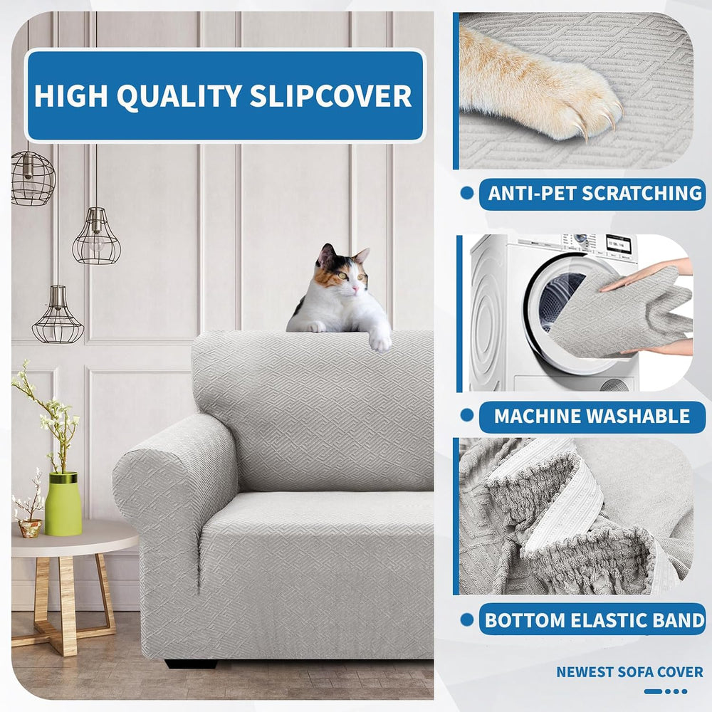 XINEAGE Stretch Jacquard Loveseat Cover, Non Slip Sofa Slipcover for Dog