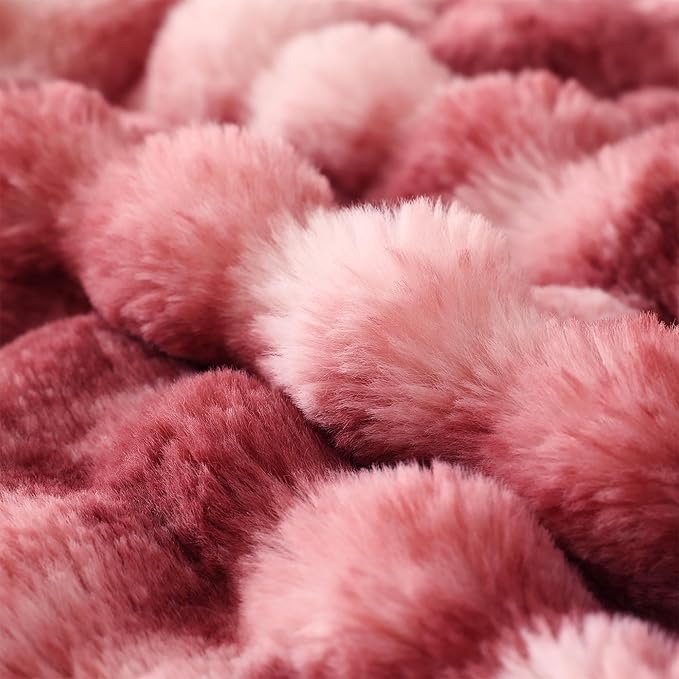 COOVA Faux Fur Throw Blanket for Couch, Cozy Soft and Fuzzy Plush Rabbit Fur - Image 5