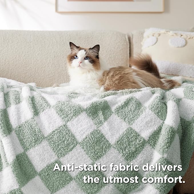 Bedsure GentleSoft Checkered Twin Blanket - Image 4