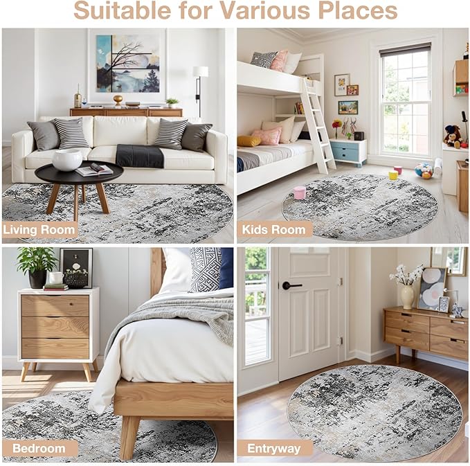 Round Rug 8ft Circle Rug Washable: Carpet Circular Area Rug - Image 8